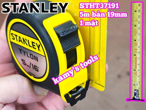 Thước cuộn thép 5m thước kéo 5 mét 1 mặt hệ mét inch bản 19mm Stanley STHT37191