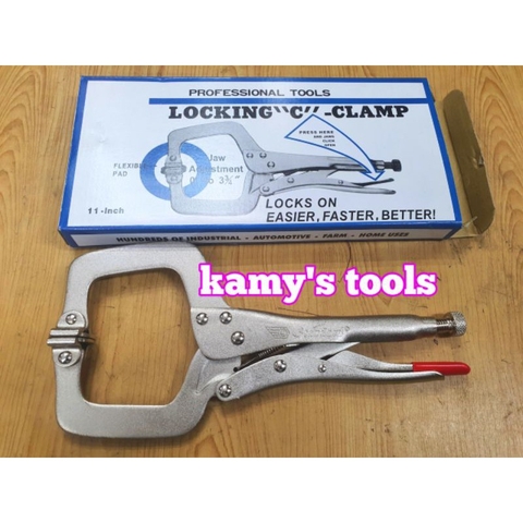 Kìm Chết Chữ C Có Kẹp Standard 11 inch 275mm Taiwan (Kềm Bấm Hàn Chữ C, Kìm Bấm Chết Chữ C)