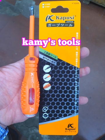 Bút thử điện chống va đập bake dẹp 4mm Kapusi model K-9086 K-9087, vít thử điện