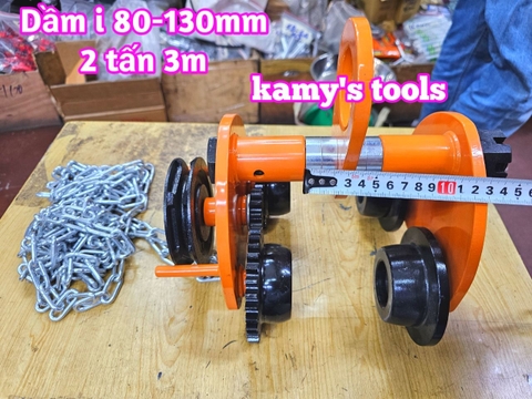 2 tấn 3m Rùa kéo pa lăng Nitto chạy dầm I 80mm-130mm GCL-2