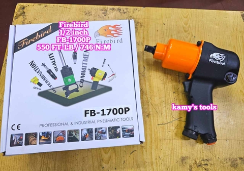 Máy vặn ốc siết tháo mở bulong hơi khí nén Firebird 1/2 inch FB-1700P loại 2 búa 550 ft-lb 746Nm
