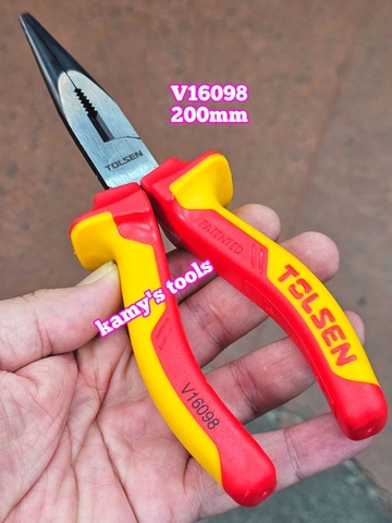 Kìm nhọn cách điện 1000V Tolsen V16098 dài 8 inch 200mm