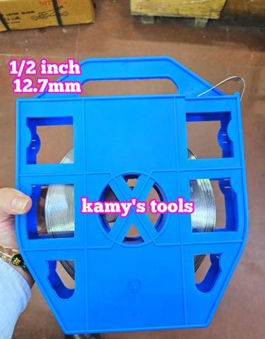 12.7mm dây đai inox 304 1/2 inch dày 0.4mm cuộn 30m đựng trong hộp nhựa chống bung dây kamytools