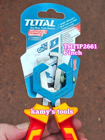 Kìm tuốt dây cách điện1000V Total THTIP2661 dài 6 inch 160mm