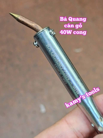 Mỏ hàn chì cán gỗ Bá Quang 40W loại cong và loại thẳng BQ-40GC BQ-40GT