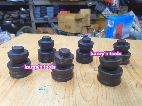 Khuôn đột lỗ mũi đột lỗ sắt V, thanh đồng cái dùng máy đột lỗ thủy lực CH-60 HHM-60 (bán lẻ 1 bộ)