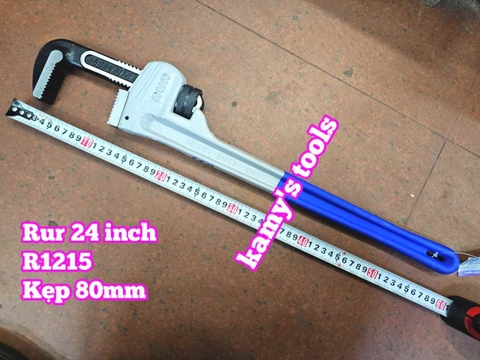 Mỏ lết răng cán bọc nhựa Rur R1215 dài 24 inch kẹp tối đa 80mm