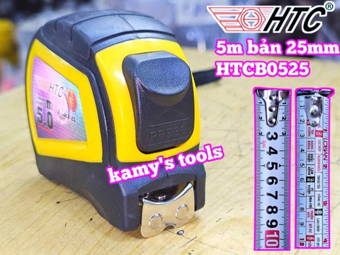 Thước cuộn thước rút thước kéo 5m 5 mét bản 25mm HTC HiLock-25 model HTCB0525 tự động khóa