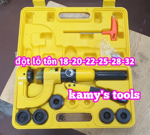 Dụng cụ đột lỗ tôn thủy lực đục lỗ thang máng cáp máng điên SYD-25 với 6 bộ khuôn đột 18-32mm