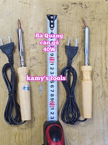 Mỏ hàn chì cán gỗ Bá Quang 40W loại cong và loại thẳng BQ-40GC BQ-40GT