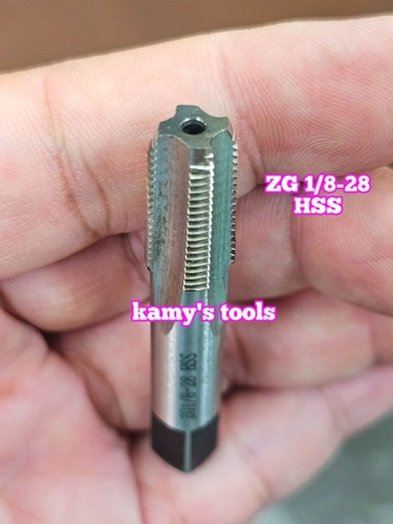 Taro ống rắc co 9.6mm răng côn HSS Shanghai ZG1/8-28 và Z1/8-27