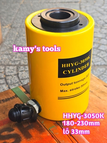 Kích thủy lực có lỗ rỗng tâm TLP 30 tấn HHYG-3050K hành trình 50mm lỗ 33mm 180mm-230mm