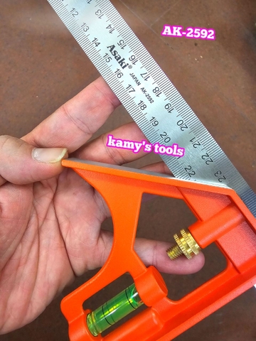 AK-2592 Thước ê ke thủy 300mm Asaki thước ke góc vuông đa năng 30cm, đo độ sâu, canh thẳng, canh ngang, lấy dấu khoảng