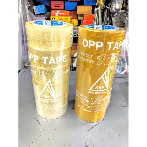 Băng Keo Băng Dính Loại Dày Dính đủ 100yard 50mic 1 Cây 6 Cuộn Vàng 1464g Trắng 1232g