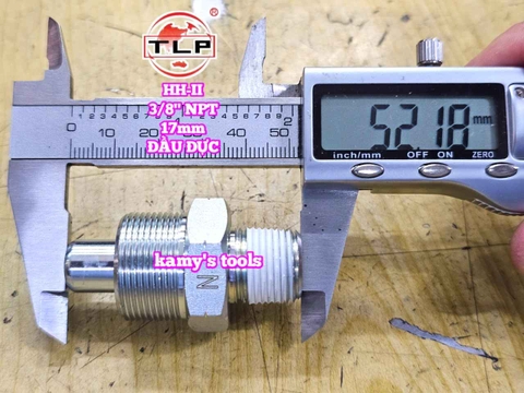 Bộ đầu khớp nối nhanh thủy lực TLP HH-II 3/8 inch NPT ren ngoài 17mm