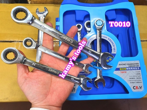 Bộ 7 cờ lê vòng miệng tự động C-mart model T0010 8mm 10mm 12mm 13mm 14mm 17mm 19mm