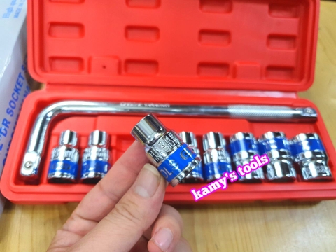 Bộ tuýp khẩu cần cong L 10 chi tiết 1/2 inch 8mm-24mm Tifone, bộ đồ nghề đa năng sửa chữa xe