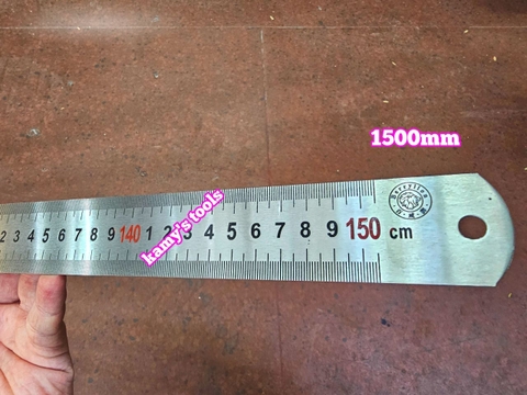Thước lá inox 1.5m (1.5 mét) 1500m 150cm bản 37.5mm hệ inch và mét Berrylion model 070701150