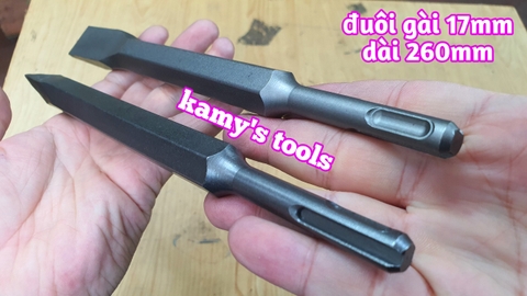 Mũi đục bê tông nhọn dẹp đuôi gài 4 rãnh 17mm dài 260mm Dannio