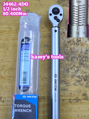 Cần siết lực Kingtony 1/2 inch 34462-4DG 80-400Nm dài 613mm, cần chỉnh lực