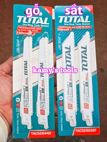 Bộ lưỡi cưa kiếm cưa Sắt TAC52922EF cưa Gỗ TAC52644D Total 6 inch dài 150mm (1 vĩ 2 lưỡi)