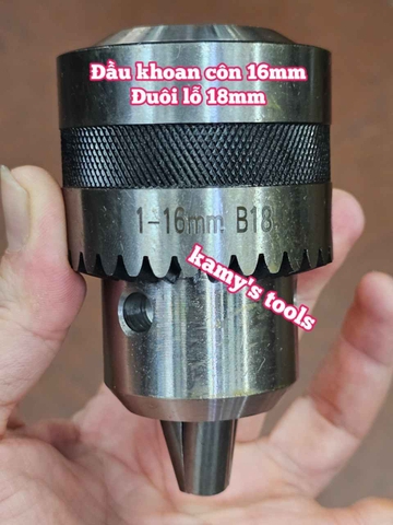 Đầu khoan đầu kẹp mũi khoan sắt 1-16mm lỗ côn B18 Wetoools WT-DC16B18