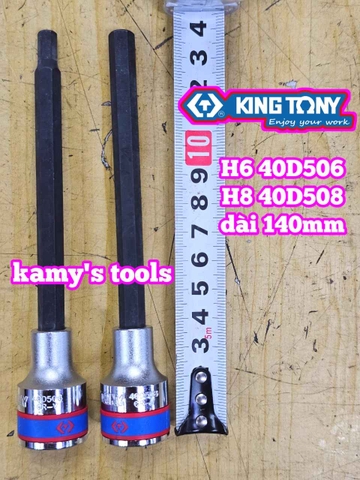 Tuýp lú đầu lục giác 1/2 inch dài 140mm Kingtony 6mm 8mm 40D506 40D508