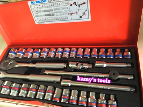 Bộ tuýp 3/8 inch Kingtony 3036CR 12 cạnh 36 chi tiết hệ inch và hệ mét