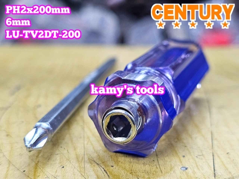 Tua vít 2 đầu cán trong Century PH2 6mm dài 200mm 6x200mm LU-TV2DT-200
