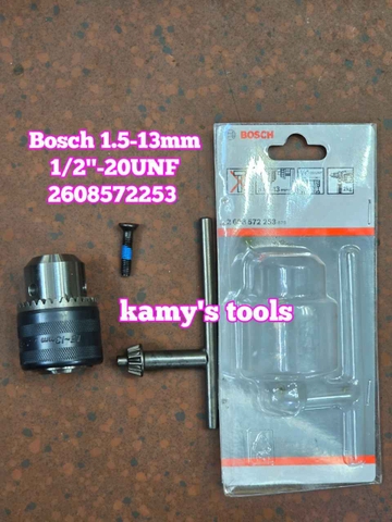 Đầu khoan có khóa Bosch 2608572253 kẹp 1.5-13mm ren 1/2-20UNF chính hãng