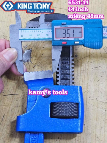 Mỏ lết răng Kingtony 14 inch 350mm 6531-14 mở miệng 48mm