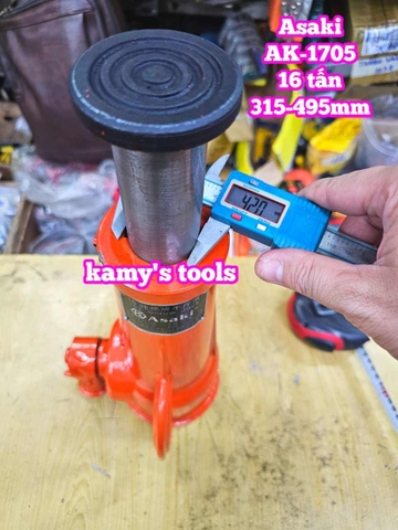 Kích con đội răng cơ khí 16 tấn cao 315mm-495mm Asaki AK-1705