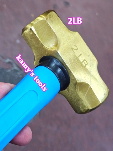 Búa đồng thau đầu lục giác 1kg 2LB cán nhựa dài 338mm kamytools BHCP-02