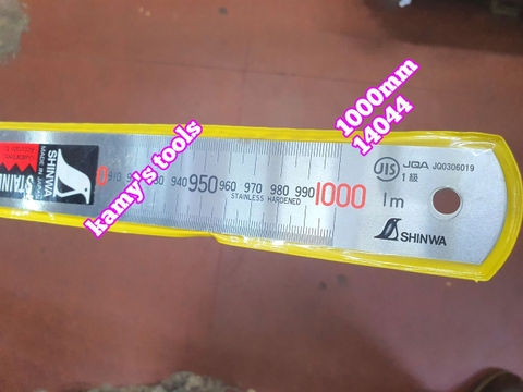 Thước lá Shinwa inox 0-1000mm model 14044, thước lá 100cm
