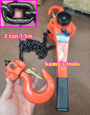 Pa lăng xích lắc tay Nitto 2 tấn 1.5m (1.5 mét) VR-20 cao cấp