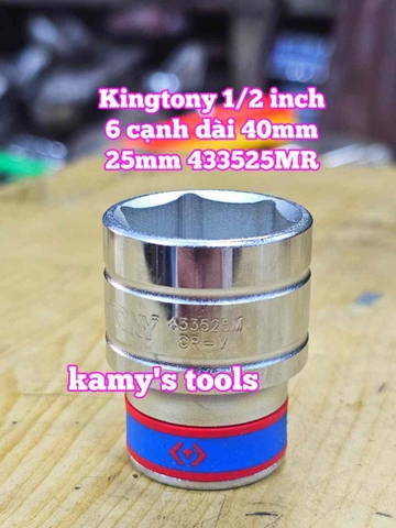 Đầu tuýp trắng ngắn 1/2 inch Kingtony 6 cạnh 23mm 24mm 25mm 26mm 27mm 28mm 433523MR 433524MR 433525MR 433526MR 433527MR
