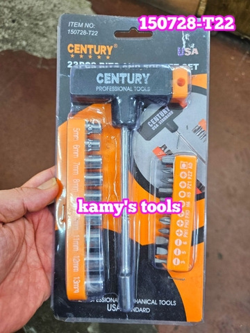 Bộ tuýp đa năng chữ T 22 món Century 150728-T22, bộ tuýp vít