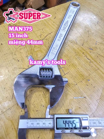 Mỏ lết miệng 15 inch 375mm Supertool model MAN375 mở miệng 44mm