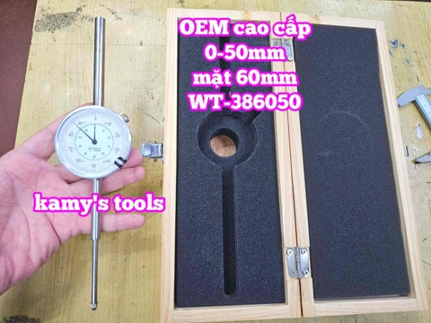 Đồng hồ so 0-50mm x 0.01mm mặt 60mm hàng OEM cao cấp Wetools WT-386050