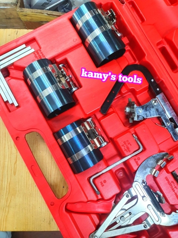 Bộ dụng cụ tháo lắp xéc măng, làm sạch cạo rãnh xéc măng, cổ dê vô bạc 9 chi tiết