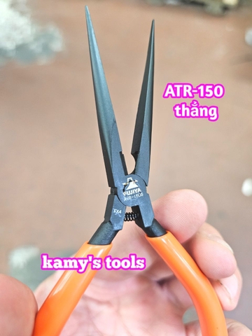 ATR-150S Kìm mũi nhọn không răng loại thẳng mini Fujiya dài 150mm