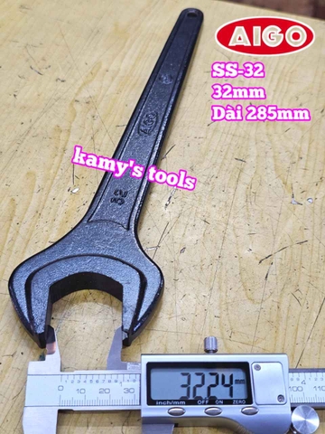 Cờ lê 1 đầu miệng 32mm AIGO SS-32 Forged Chrome Molybdenum JIS dài 285mm