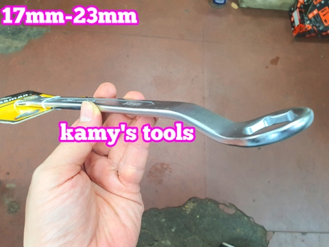 Cờ lê 2 đầu vòng 17-23mm Hotssman tăng xích sên xe máy, mở nắp xupap, mở ống xả nhớt, ốc đùm bánh xe sau