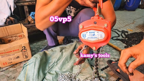 Pa lăng xích kéo tay Nitto 0.5 tấn 500kg 3m (3 mét) 5m (5 mét) model 05VP5 chính hãng cao cấp