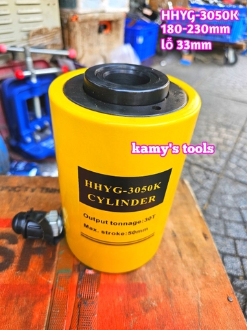 Kích thủy lực có lỗ rỗng tâm TLP 30 tấn HHYG-3050K hành trình 50mm lỗ 33mm 180mm-230mm