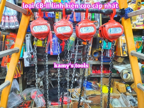 Pa lăng xích kéo tay Nitto 1 tấn 3m (3 mét) 5m (5 mét) model 10VP5 loại CB-II xích đóng logo G80 chính hãng cao cấp