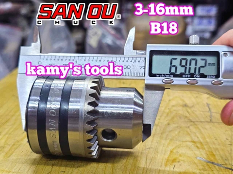 Đầu khoan đầu kẹp mũi khoan sắt 3-16mm lỗ côn B18 SAN OU SO-DC16B1