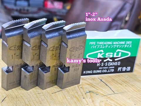 Dao tiện ren ống inox HSS BSPT Asada Piset Ksu hiệu KSU 1-2 inch ren ống 34-60mm