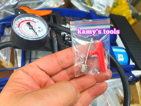 Bơm đạp chân, bơm xe máy, xe đạp 2 ống đường kính 55x120mm C-mart model L0002