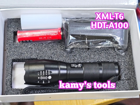 Đèn pin siêu sáng 5 chế độ XML-T6 HDT-A100 UltraFire dài 135-156mm